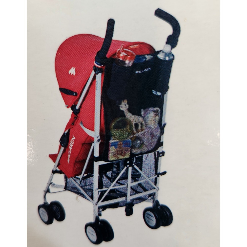 NWT MACLAREN Universal Stroller Organizer Kids OS Black New Neoprene Mesh